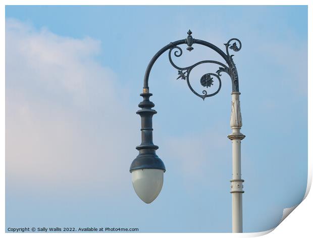 Ornate street lamp Print by Sally Wallis