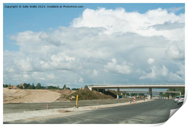 Road Works, Estonia Print by Sally Wallis