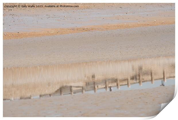 Beach at Low Tide Print by Sally Wallis