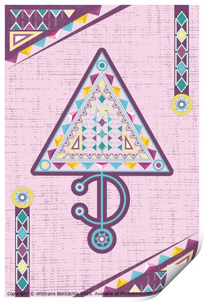 Tribal Poster Pattern Vector Illustration. The Symbol of Moroccan Berber Jewelry. Amazigh culture fibula. north african culture. Print by othmane Belmachia