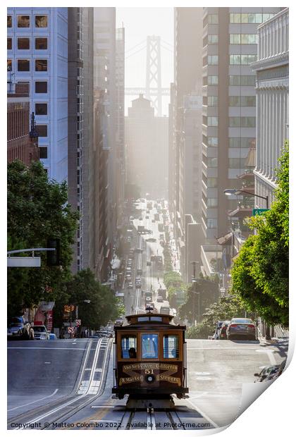 Cable car in California street, San Francisco, California, USA Print by Matteo Colombo
