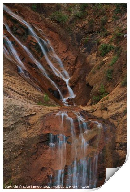 Colorado Seven Falls water fall closeup Print by Robert Brozek