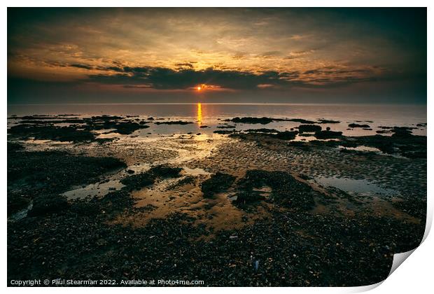 Sunset at Hunstanton Norfolk Print by Paul Stearman