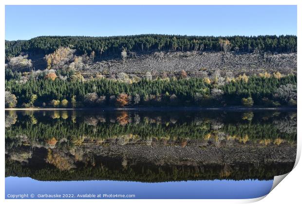 Reflections in Pontsticill Reservoir on quiet day  Print by  Garbauske