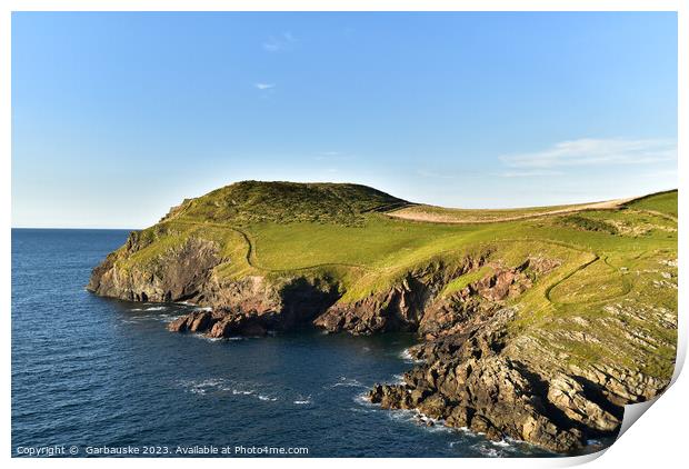 The cliffs on the Port Quin headland, North Cornwa Print by  Garbauske