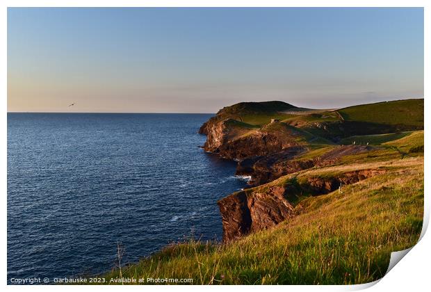 Sunset at Port Quin, North Cornwall Print by  Garbauske