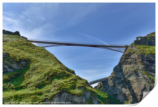 Bridge at Tintagel castle, Cornwall, UK Print by  Garbauske