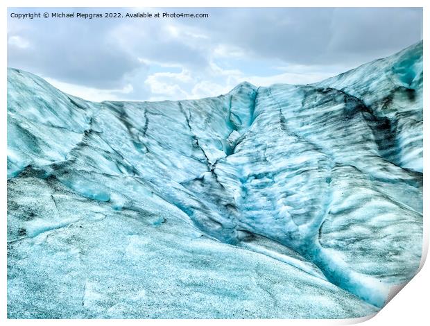Close-up view of the blue ice on the jokulsarlon glacier in Icel Print by Michael Piepgras