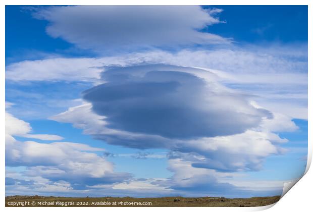 Spectacular UFO clouds in the sky over Iceland - Altocumulus Len Print by Michael Piepgras