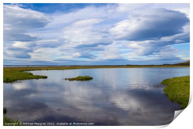 Spectacular UFO clouds in the sky over Iceland - Altocumulus Len Print by Michael Piepgras