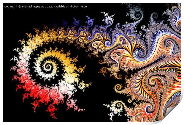 Beautiful zoom into the infinite mathematical mandelbrot set fra Print by Michael Piepgras