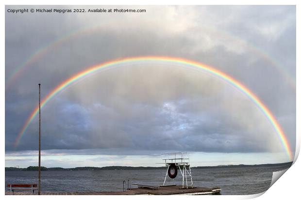 Stunning natural double rainbows plus supernumerary bows seen at Print by Michael Piepgras