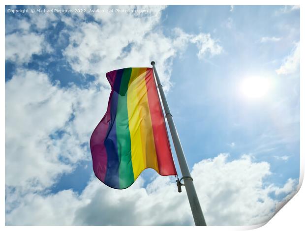 Rainbow pride flag illustration. Lgbt community symbol in rainbo Print by Michael Piepgras