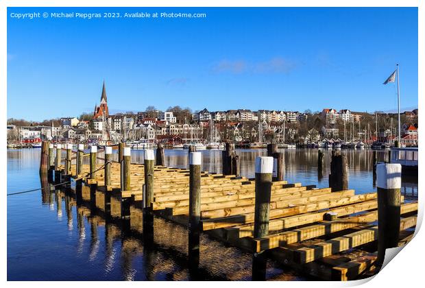 Flensburg, Germany - 03 March 2023: View of the historic harbour Print by Michael Piepgras