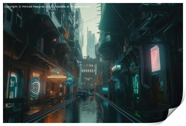 Futuristic London clean look created with generative AI technolo Print by Michael Piepgras