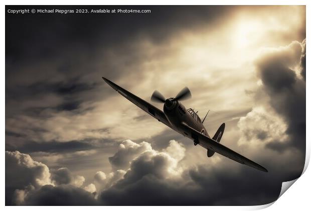 A second world war fighting plane in a dramatic sky created with Print by Michael Piepgras