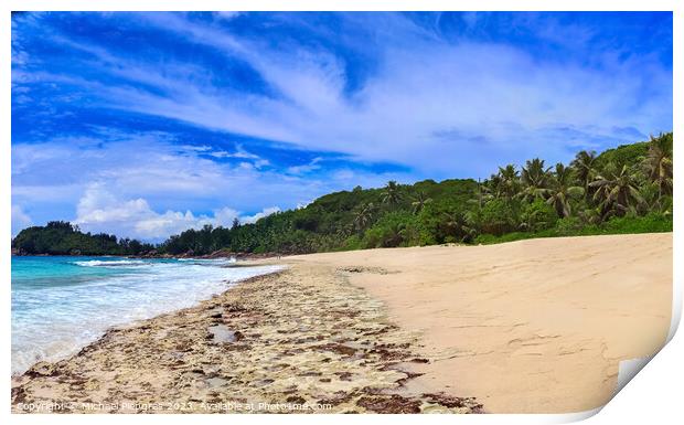 Stunning high resolution beach panorama taken on the paradise is Print by Michael Piepgras