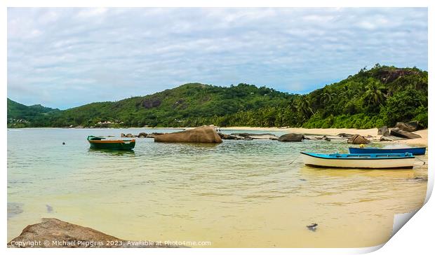 Stunning high resolution beach panorama taken on the paradise is Print by Michael Piepgras
