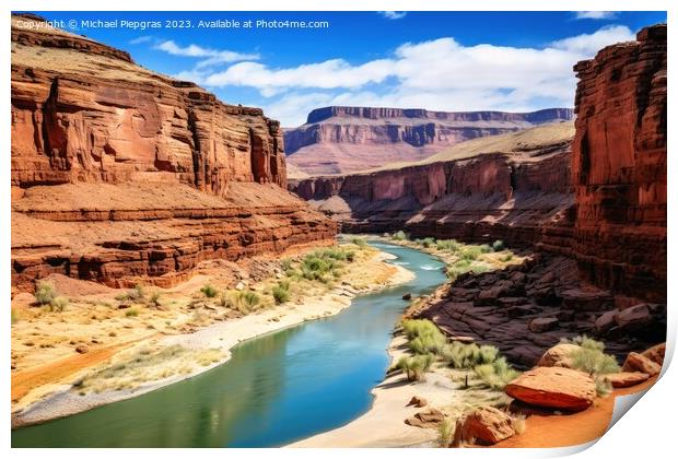 Stunning view into a landscape looking like the Grand Canyon. Print by Michael Piepgras