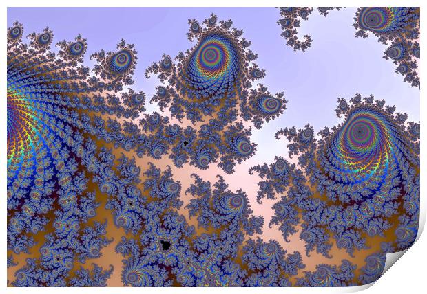 Beautiful zoom into the infinite mathemacial mandelbrot set frac Print by Michael Piepgras