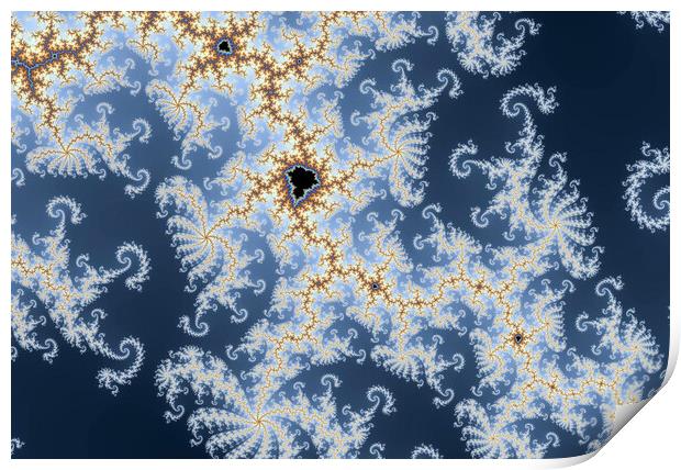 Beautiful zoom into the infinite mathemacial mandelbrot set frac Print by Michael Piepgras