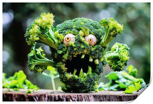 A horrible monster made from broccoli. Print by Michael Piepgras