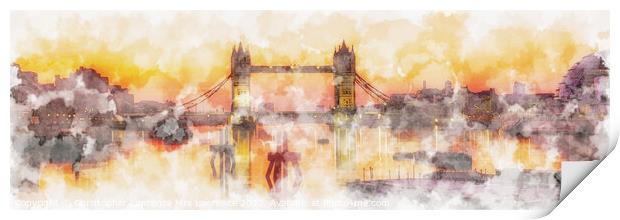Tower Bridge at Dawn Print by Christopher Lawrence Mrs Lawrence