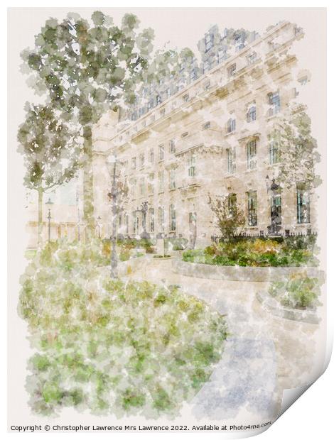 Seeting Lane Garden in the City of London Print by Christopher Lawrence Mrs Lawrence