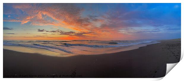 Beach sunset panorama Print by Sam Norris