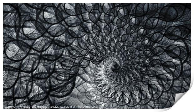 Spiral Peace Abstract Net Print by Gabbrelle Burgaph