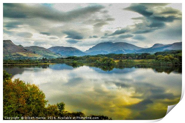"Vibrant Loch Awe: Scotland's Tranquil Wonder" Print by Gilbert Hurree