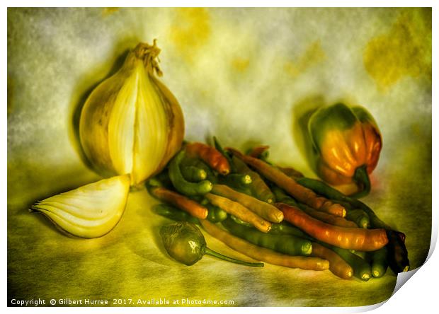 A Taste of Mauritius: Fiery Chillies Print by Gilbert Hurree