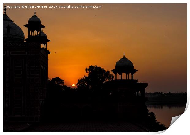 Twilight Embrace of the Taj Mahal Print by Gilbert Hurree