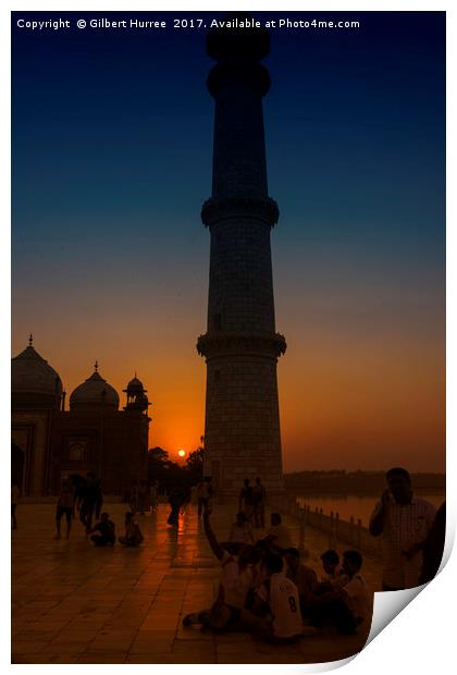 Love's Tribute: Taj Mahal at Twilight Print by Gilbert Hurree