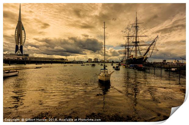 Portsmouth Harbour's Nautical Legacy Print by Gilbert Hurree