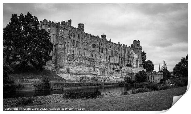 Majestic Warwick Castle at Dusk Print by Adam Clare