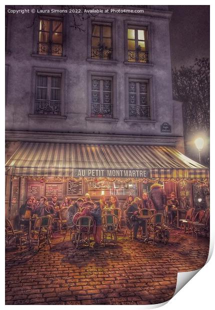 French Paris cafe scene Print by Laura Simons