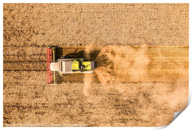 Class Combine Harvester from Above Print by Chris Gurton