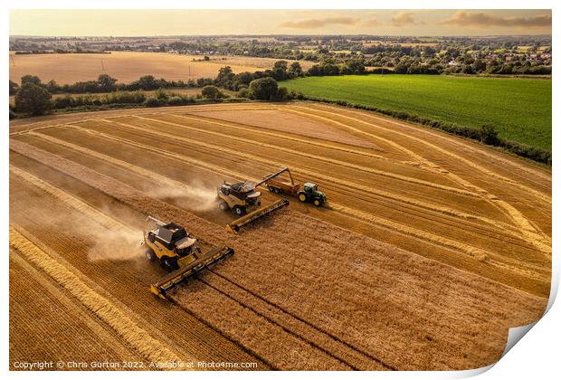 Suffolk Harvest Print by Chris Gurton