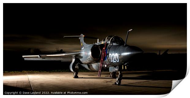 Hawker Siddeley Buccaneer at Night Print by Dave Layland