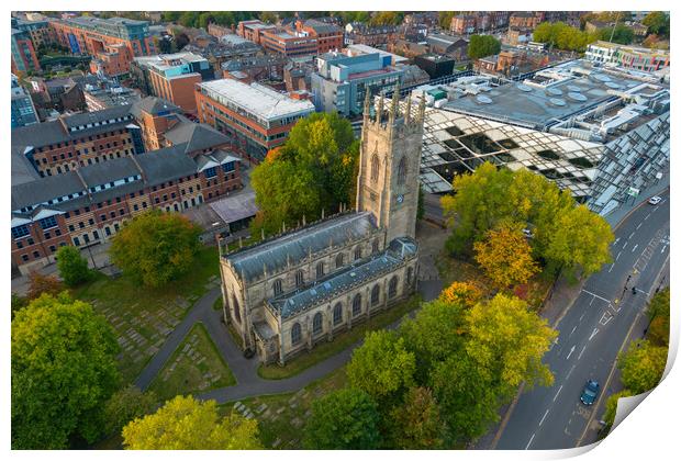 St Georges Church Sheffield Print by Apollo Aerial Photography