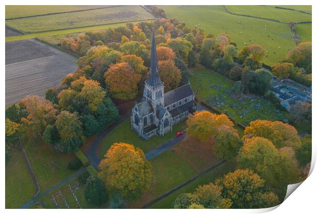 Wentworth in Autumn Print by Apollo Aerial Photography