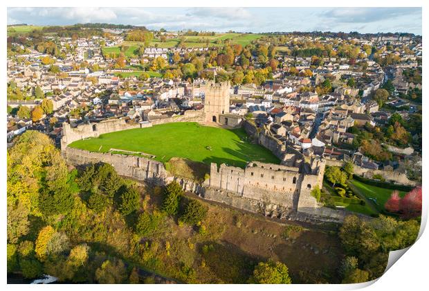 Richmond Castle Print by Apollo Aerial Photography