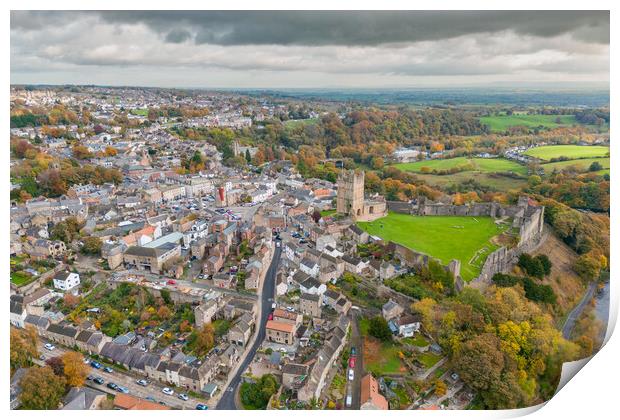 Richmond North Yorkshire Print by Apollo Aerial Photography