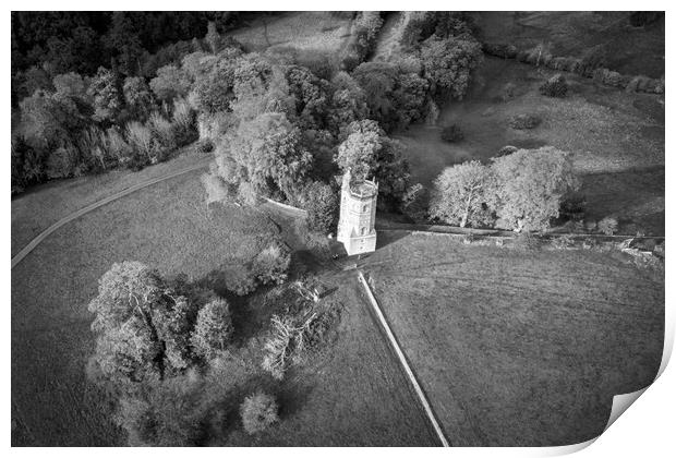 Richmond Folly Black and White Print by Apollo Aerial Photography