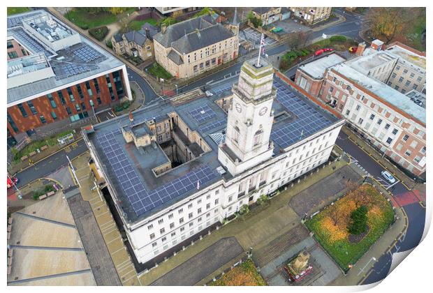 Barnsley Town Hall Print by Apollo Aerial Photography