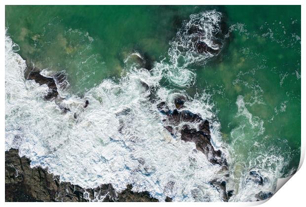 Blue Surf Print by Apollo Aerial Photography