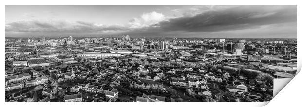 Leeds City Black and White Print by Apollo Aerial Photography