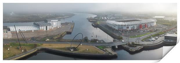The Riverside and Temenos Sculpture Print by Apollo Aerial Photography