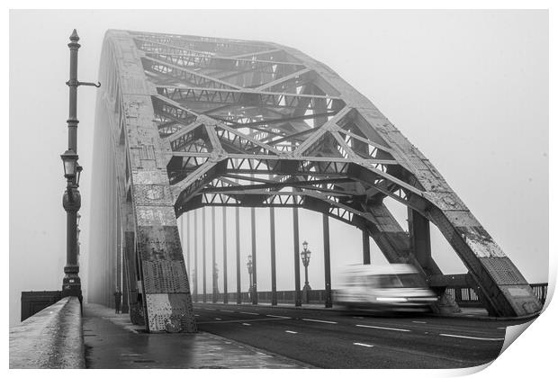 Tyne Bridge In The Fog Print by Apollo Aerial Photography